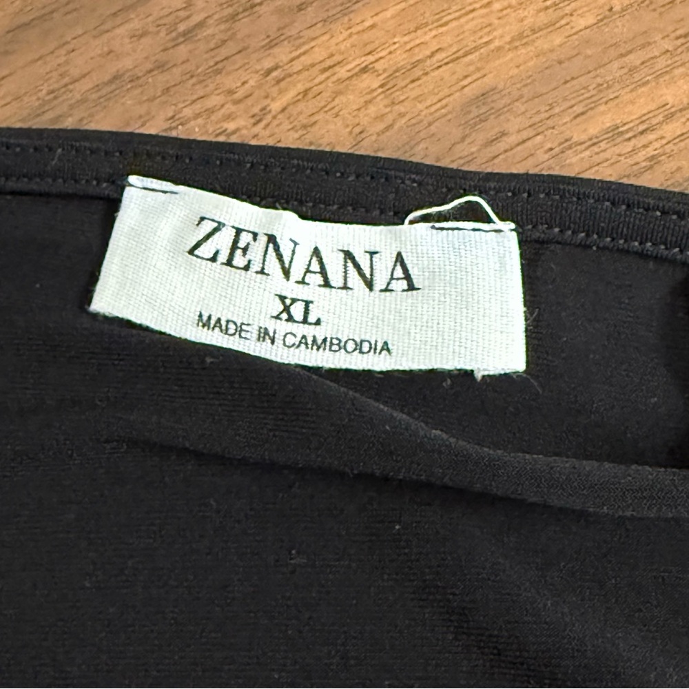 Zenana Black Gold-Zip Roll-Tab Sleeve Blouse Top XL Chic Work Casual - Picture 7 of 10